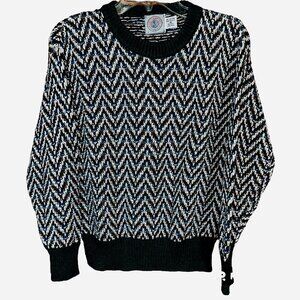 Vintage Cape Isle Knitters Green Chunky Knit Sweater M USA 80s/90s Heritage Cozy